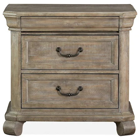 Relaxed Vintage Drawer Nightstand with Hidden Top Drawer